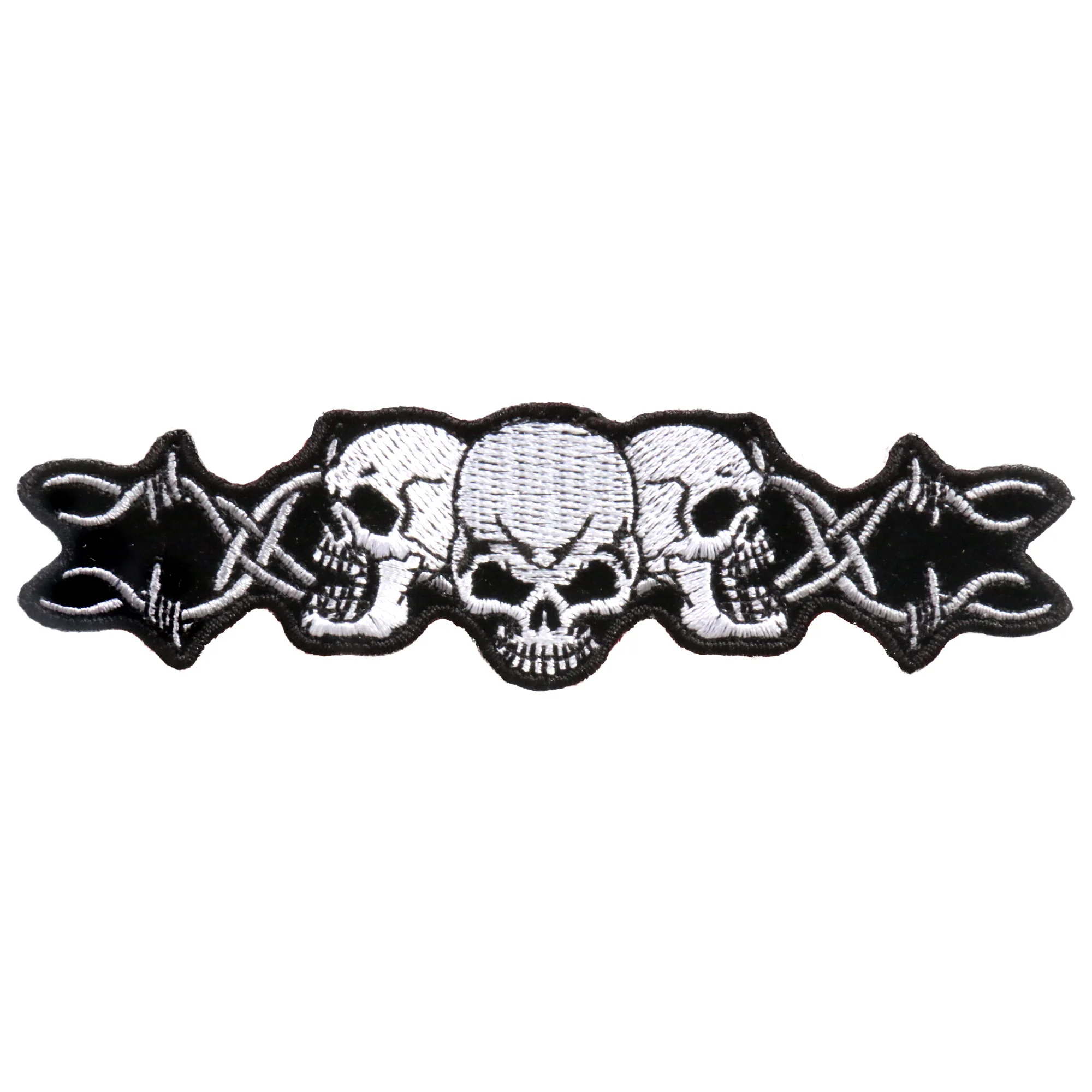 Verified Hot Leathers PPA1052 Barbed Wire Skull Trio Patch 5 x 1 Unique