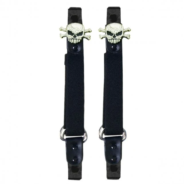 Stylish Hot Leathers BUA2016 Skull N’ Bones Motorcycle Riding Pant Clips Traditional