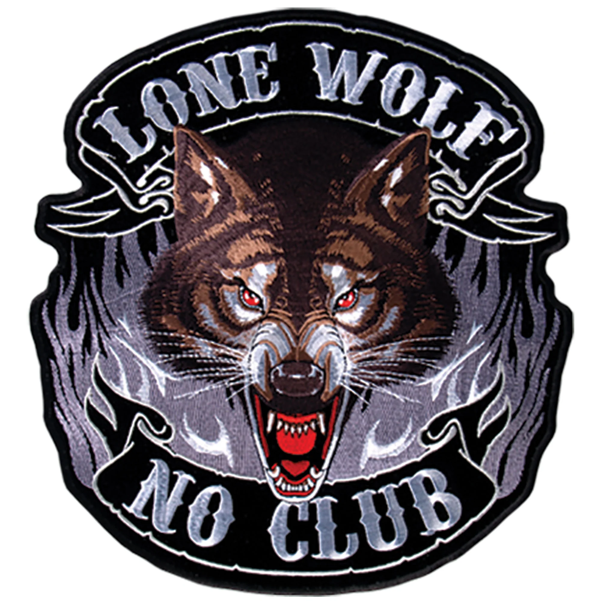 Proven Hot Leathers PPA3850 Lone Wolf No Club Patch 5 x 5 Certified