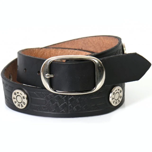 Proven Hot Leathers BLE1007 44 Mag Studded Black Leather Belt High-Quality