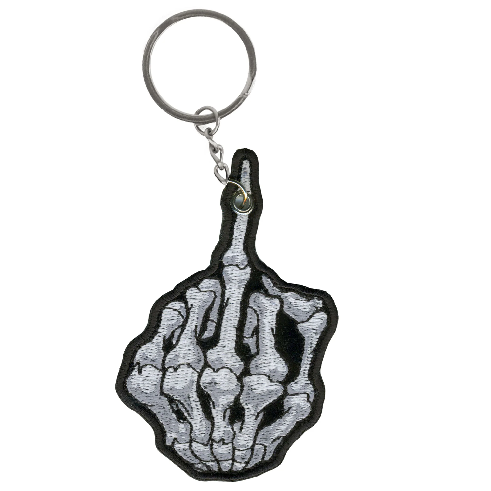 Practical Hot Leathers KCH1040 Skeleton Finger Embroidered Key Chain First-Class