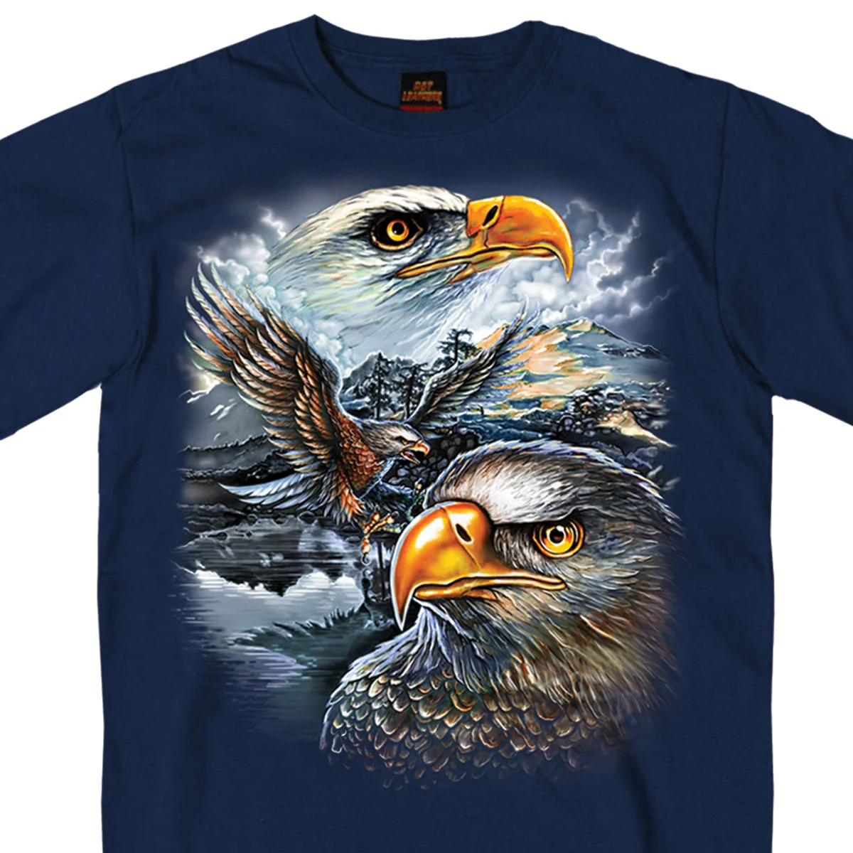 Excellent Hot Leathers GMS1239 Men s Majestic Eagle Navy Blue T-Shirt Fine