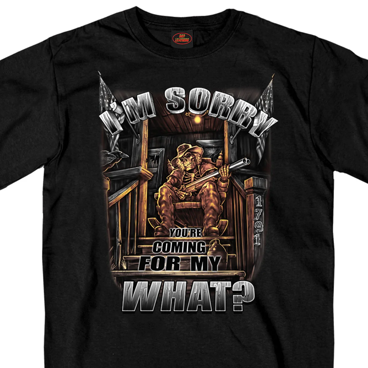 Luxury Hot Leathers GMS1337 Men s Coming For My What Black T-Shirt High-End
