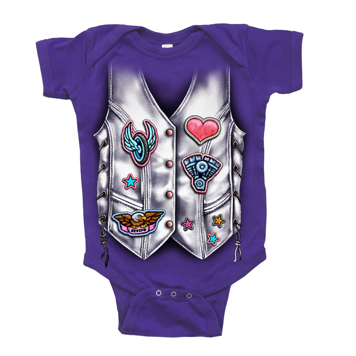 Reliable Hot Leathers GYS1058 Girls Leather Vest Baby Bodysuit Green