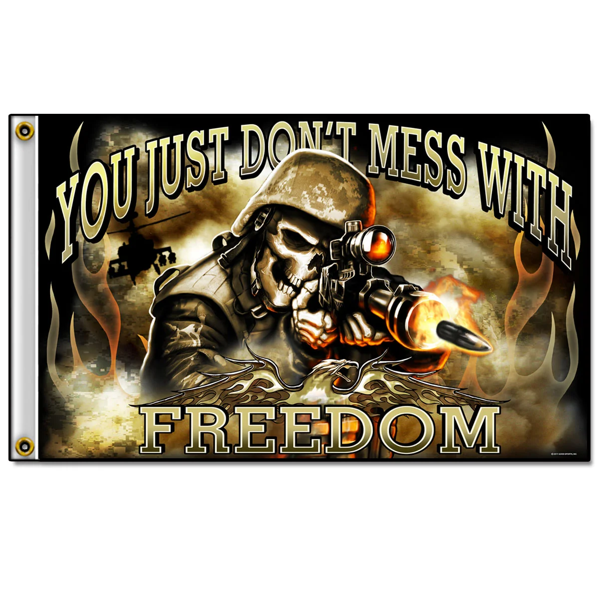 Responsible Hot Leathers FGA1046 Skull Soldier Flag Official