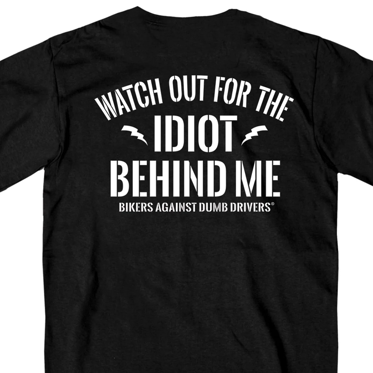 Top-Quality Hot Leathers GMD1357 Mens ‘Watch Out’ Double Sided Black T-Shirt Verified