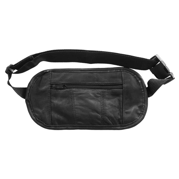 User-Friendly Hot Leathers BGA1009 3 Zipper Belly Bag with Hidden Pocket Traditional