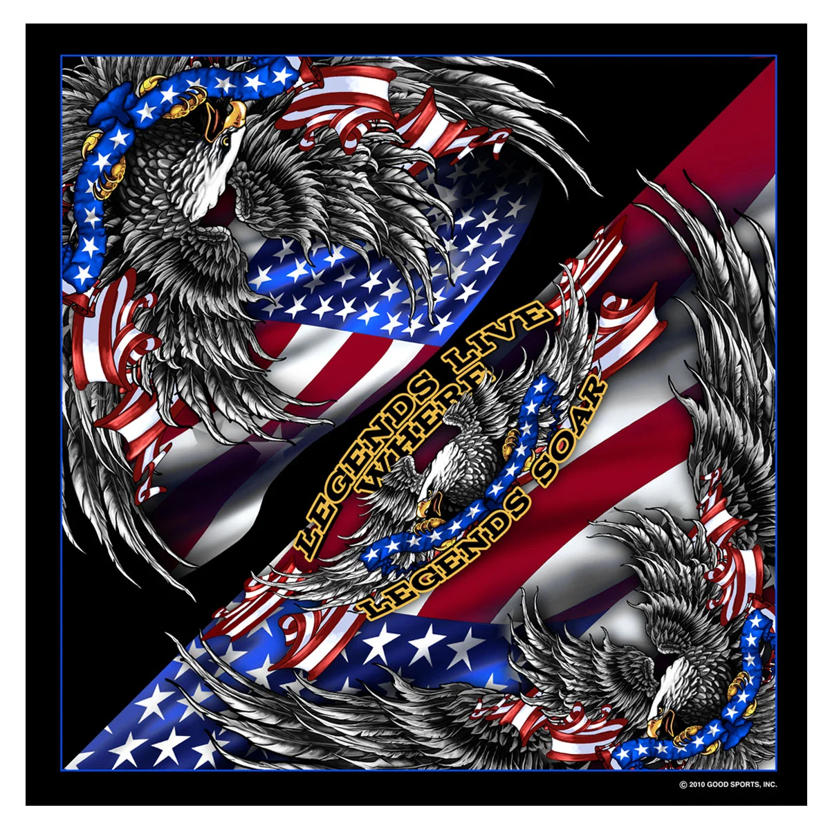 Professional Hot Leathers BAB1044 Patriotic Upwing Bandana Excellent
