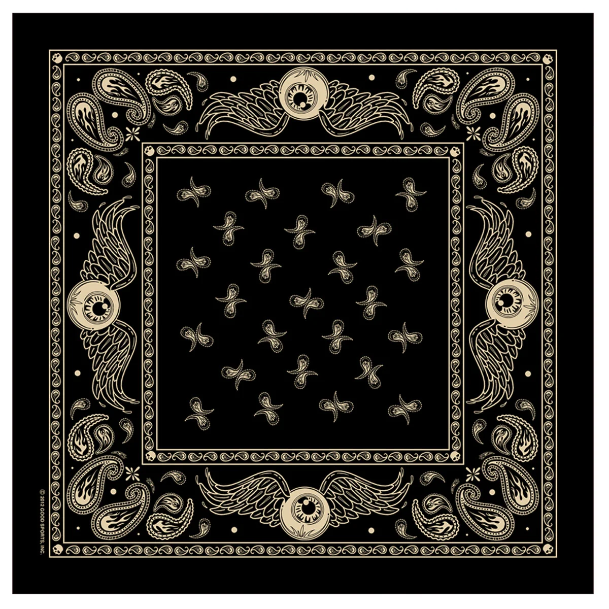 Fashionable Hot Leathers BAB1060 Flying Eyeball Paisley Bandana Minimalist