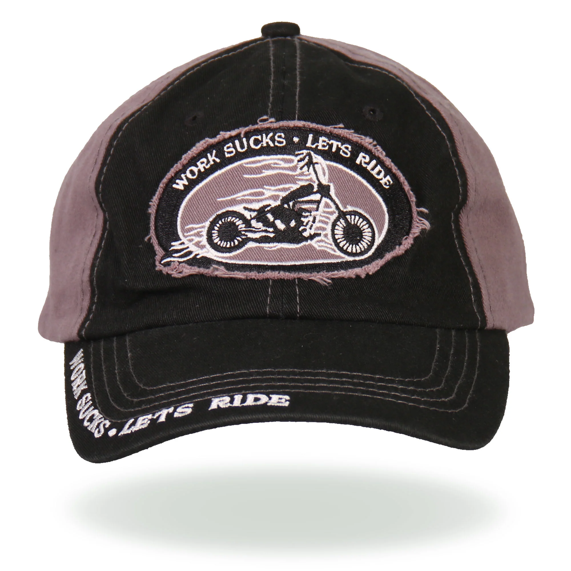 Trendy Hot Leathers BCA1010 Work Sucks Motorcycle Ball Cap Stylish