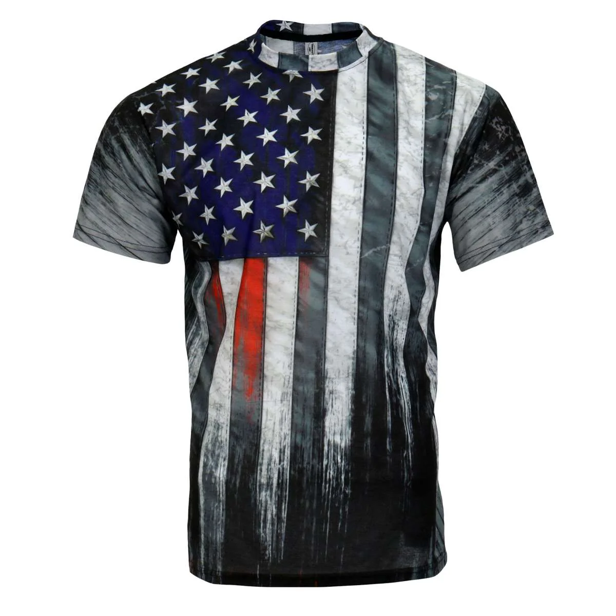Proven Hot Leathers Men’s Short Sleeve American Flag 3D All Over Printed T-Shirt GMB1002 Long-Lasting