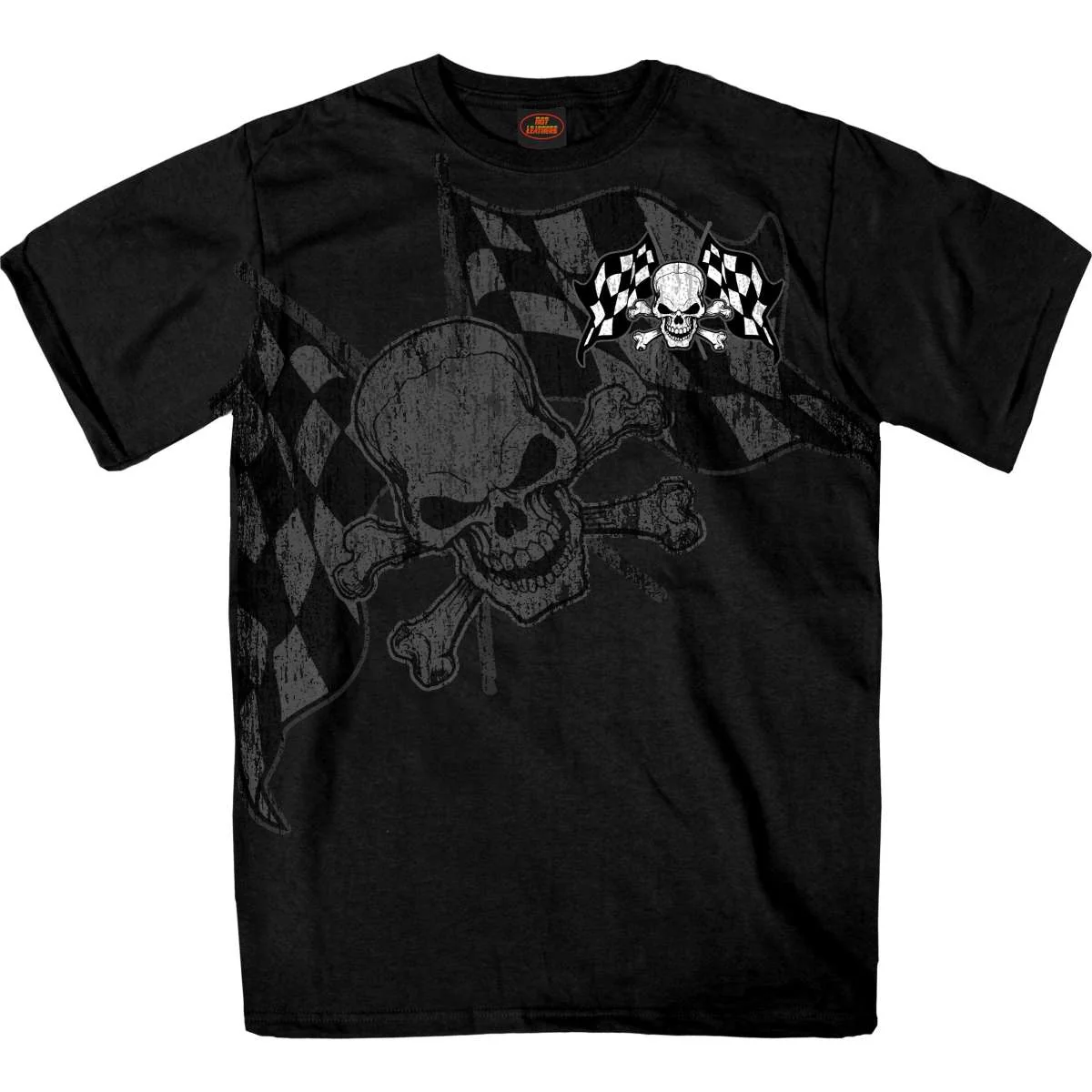 Powerful Hot Leathers Men’s Checkered Flag Skull T-Shirt GMS1497 Excellent