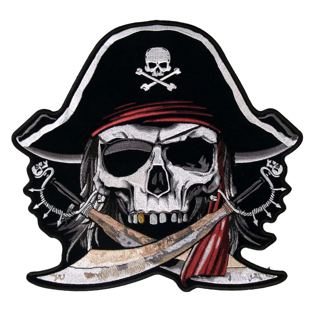 Casual Hot Leathers Pirate Skull 11 x 10 Patch PPA6847 High-Quality