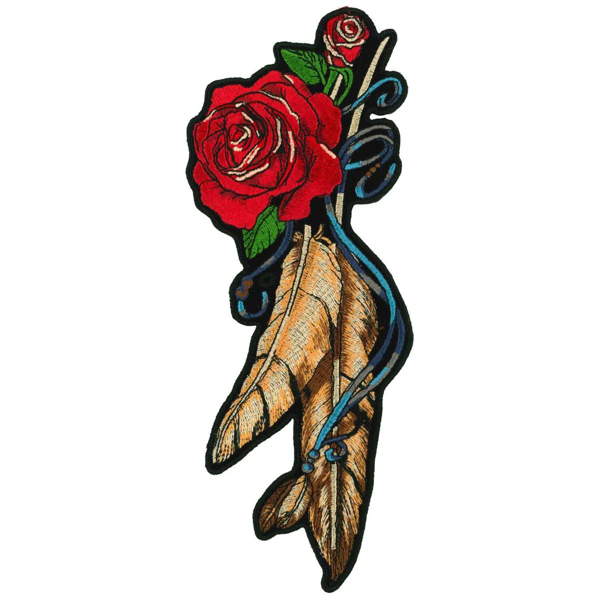 Sustainable Hot Leathers PPA7537 Feather and Roses 3.5 Patch Smooth