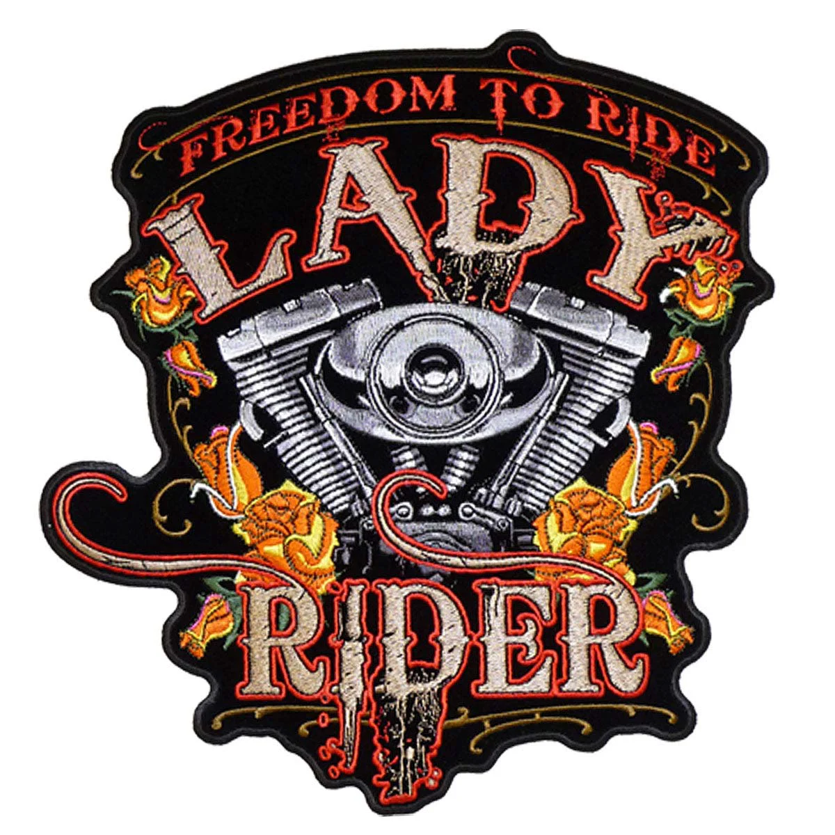 Sustainable Hot Leathers dom to Ride Lady Rider 9 x 10 Patch PPA4007 Fine