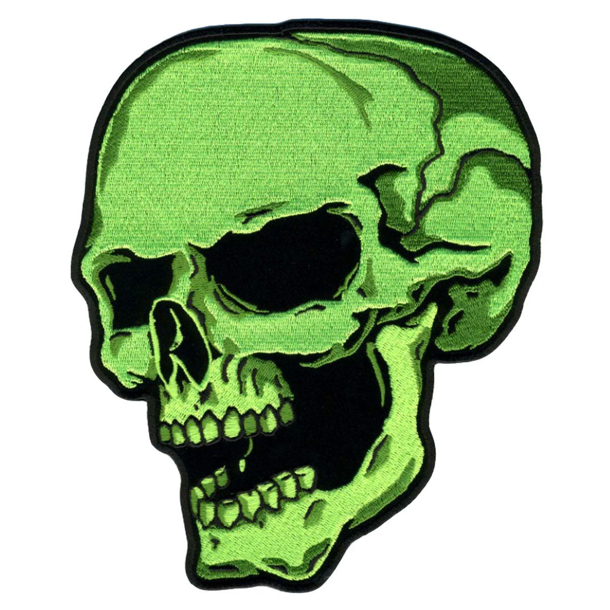 Safe Hot Leathers Green Skull Left 4 Patch PPA5840 Verified