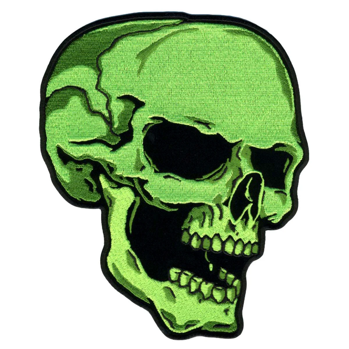 Eco-Friendly Hot Leathers Right Facing Green Skull 3 Patch PPA5850 High-Grade