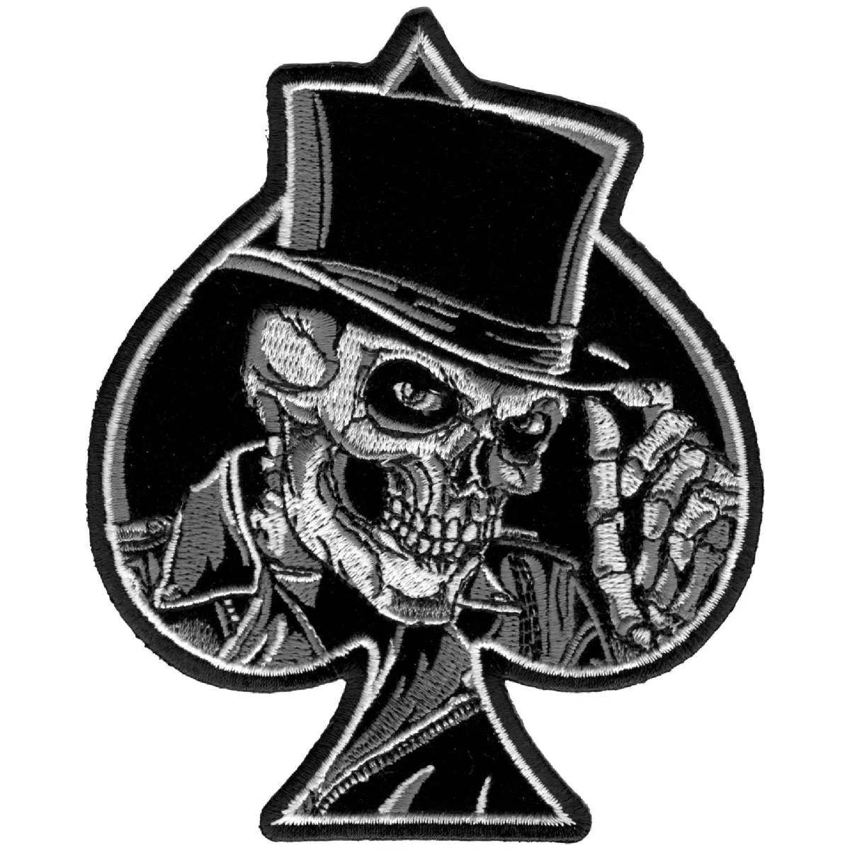 Secure Hot Leathers 4 Top Hat Skull Patch PPA6050 Durable