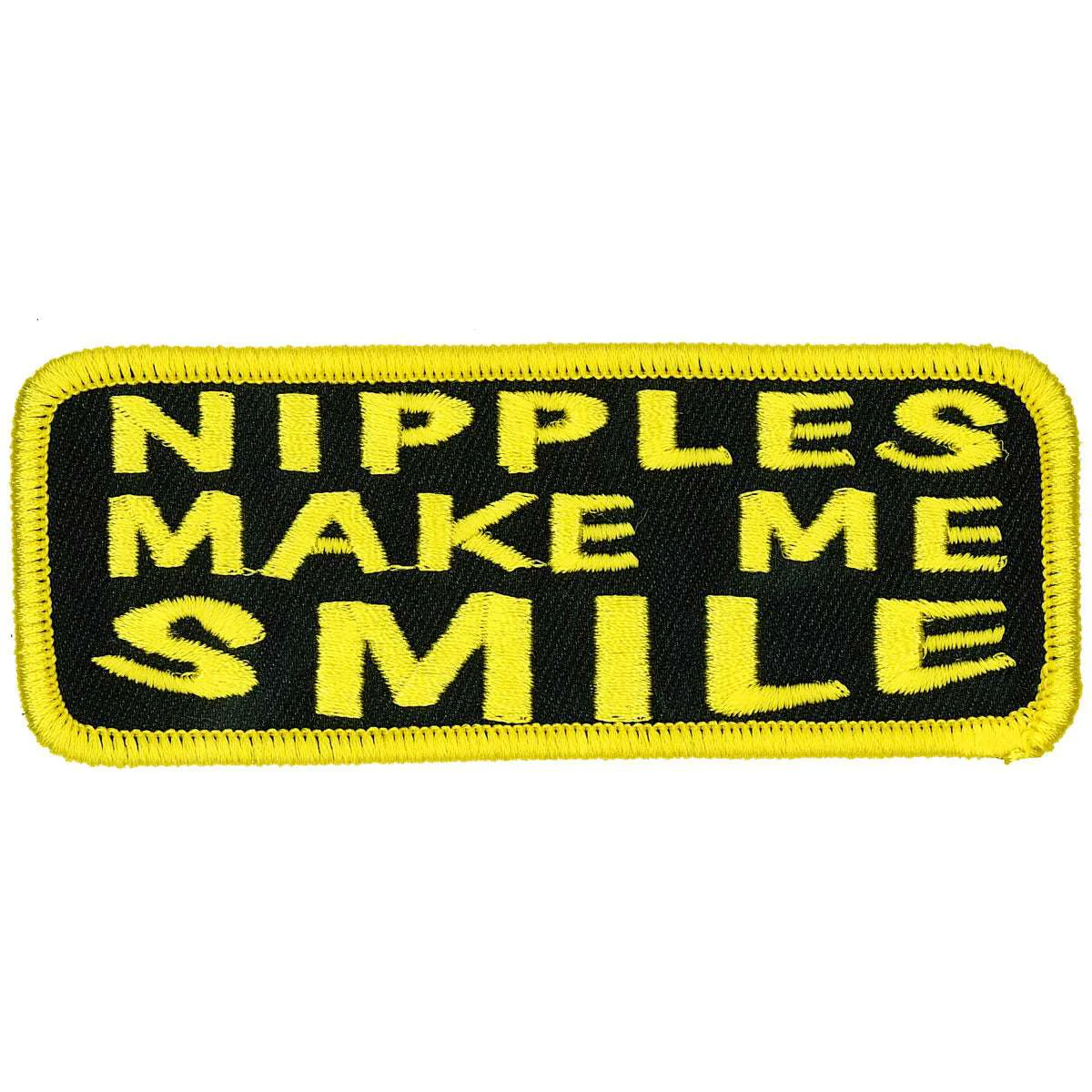 High-Performance Hot Leathers Nipples Make Me Smile 4 x 2 Patch PPL9167 Lightweight