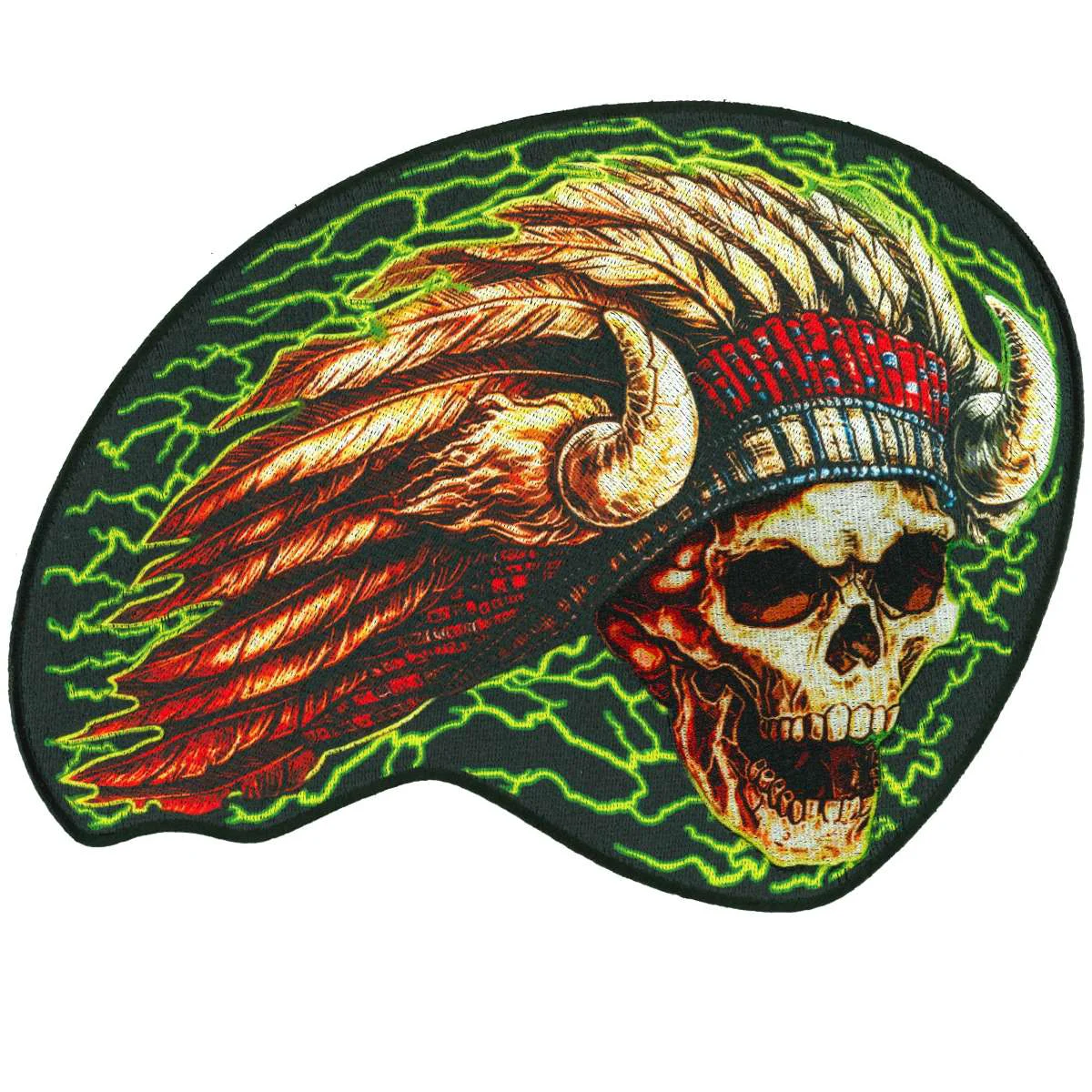 Expertly Made Hot Leathers Chief Skull 10 Patch PPQ1839 Authentic
