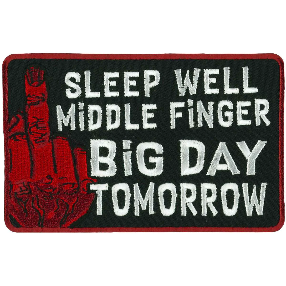 Solid Hot Leathers Sleep Well Middle Finger Patch PPW1003 Relaxed