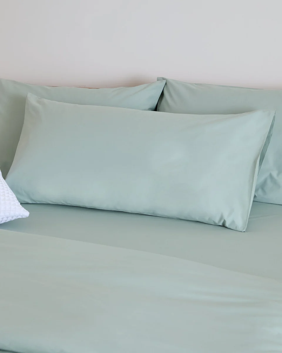 Green Foxford King Size Pillowcase Pair- Evelyn Sage Practical