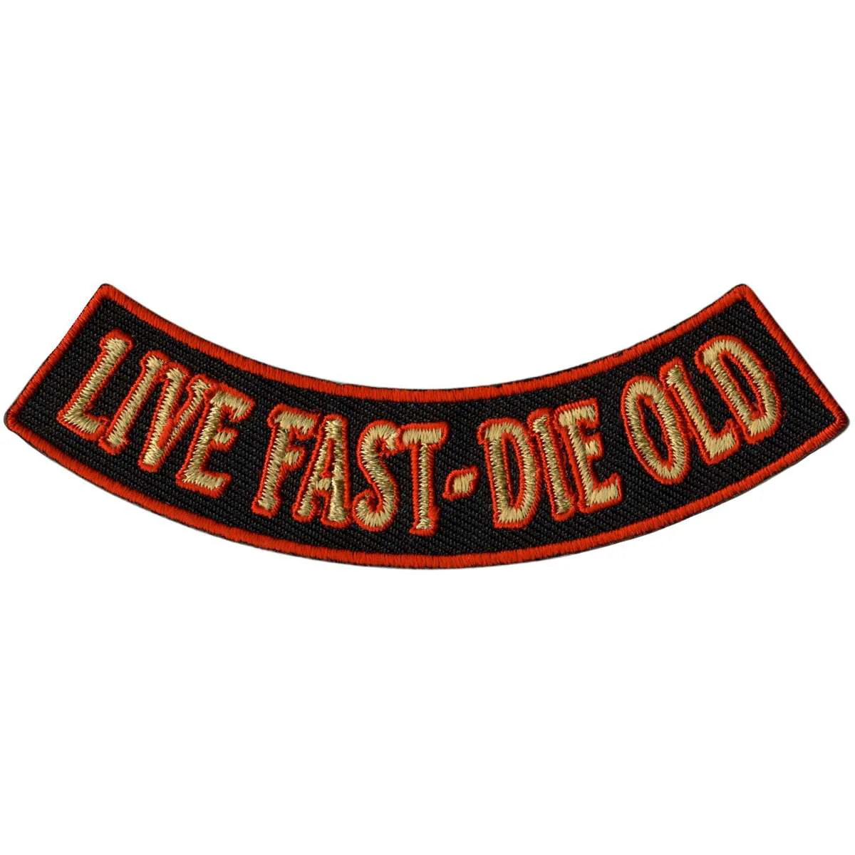 Genuine Hot Leathers Live Fast – Die Old 4 X 1 Bottom Rocker Patch PPM5198 Modern