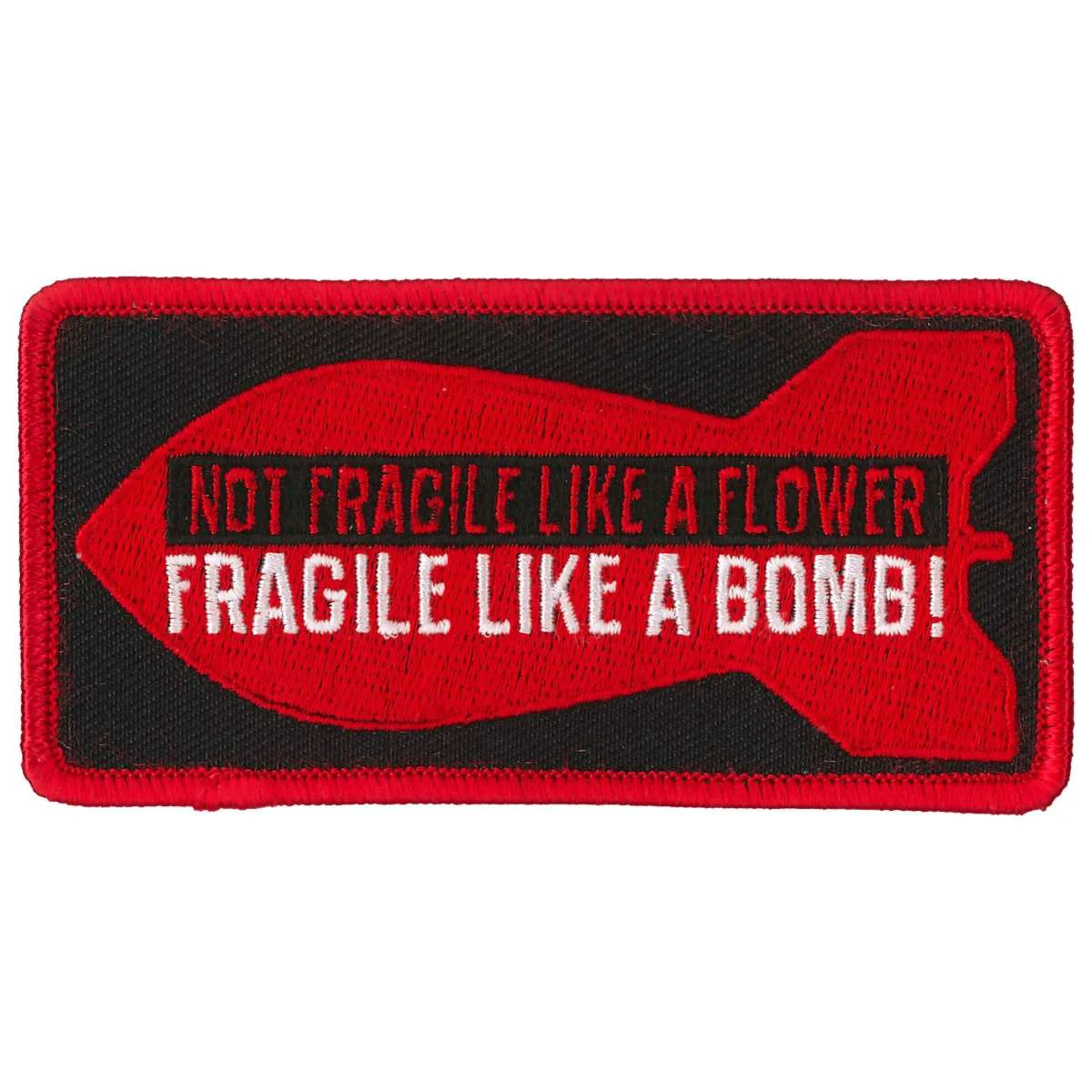 Fashionable Hot Leathers Fragile Bomb Patch PPL9835 Minimalist