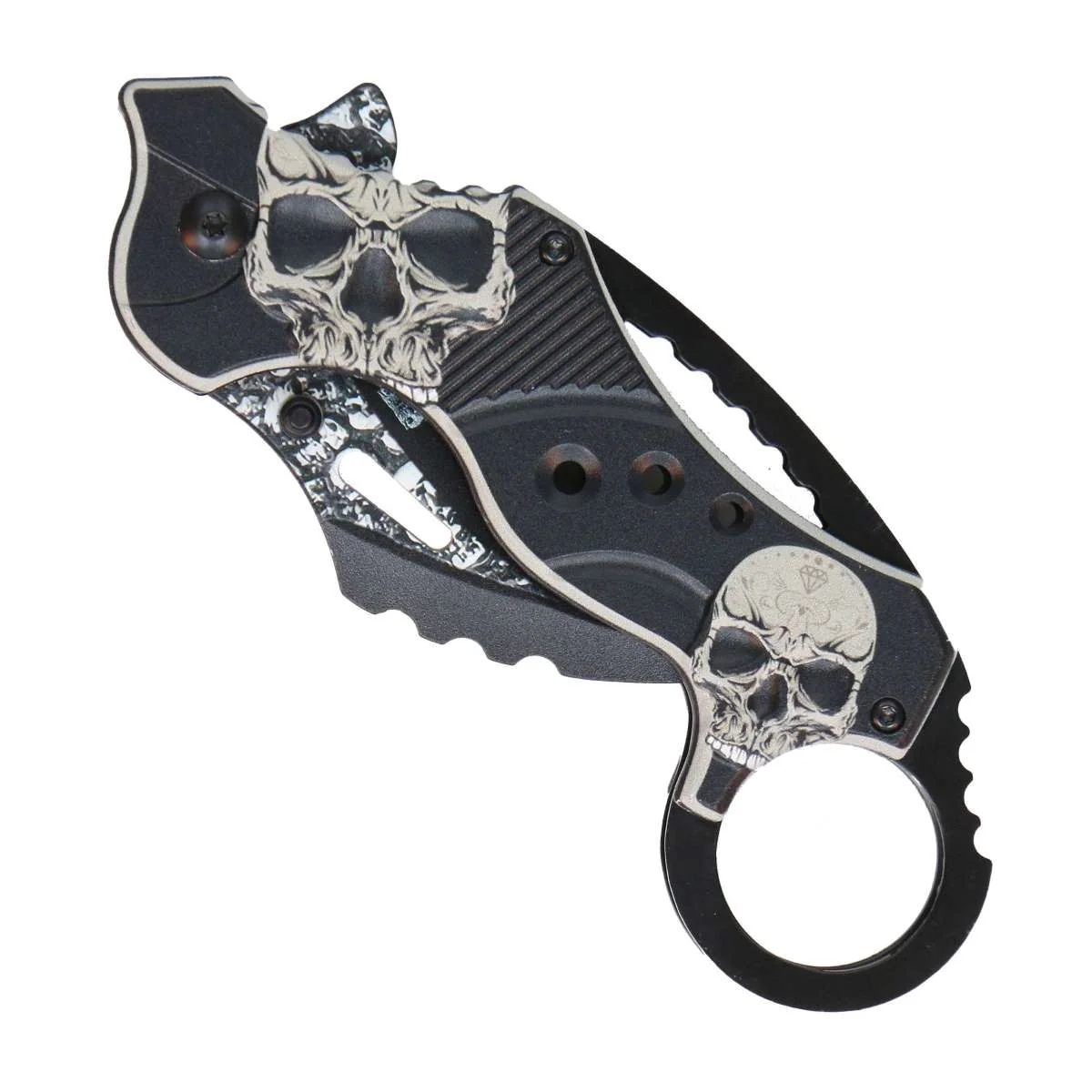 Professional Hot Leathers Knife Skull Quick Assist Knife Expertly Made