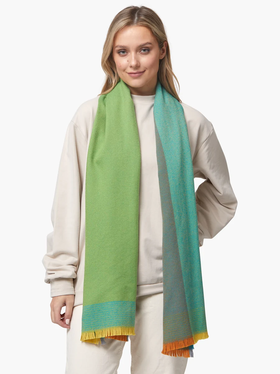 Efficient Foxford Emerald Extra-Fine Merino Scarf Green