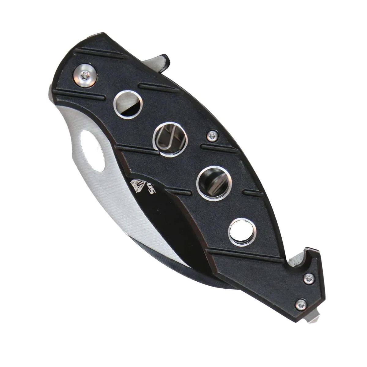 Authentic Hot Leathers Black Cut Out Tactical Knife KNA1157 Pure