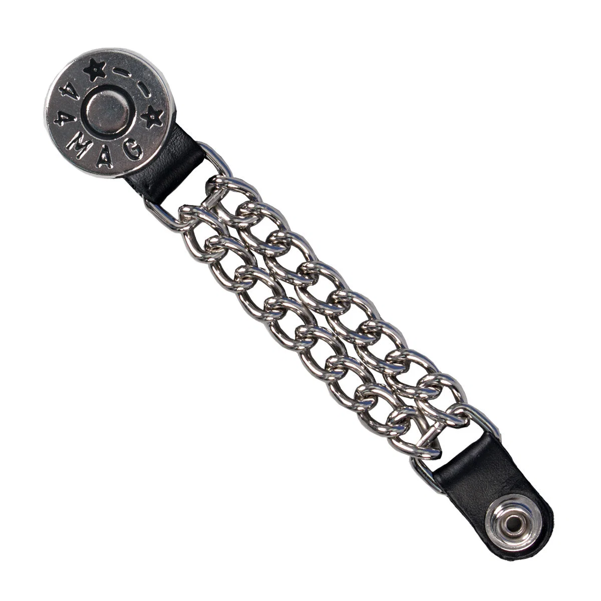 Premium Hot Leathers VXC1003 44-Magnum Dial Vest Extender Double Chrome Chains Leather 4 Verified
