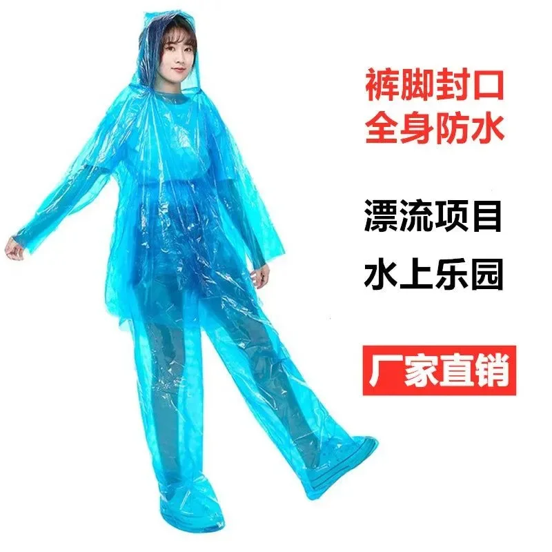 High-Quality Single-Use PE Split Raincoat and Pants Set – Disposable Outdoor Rainwear for Men and Women Proven