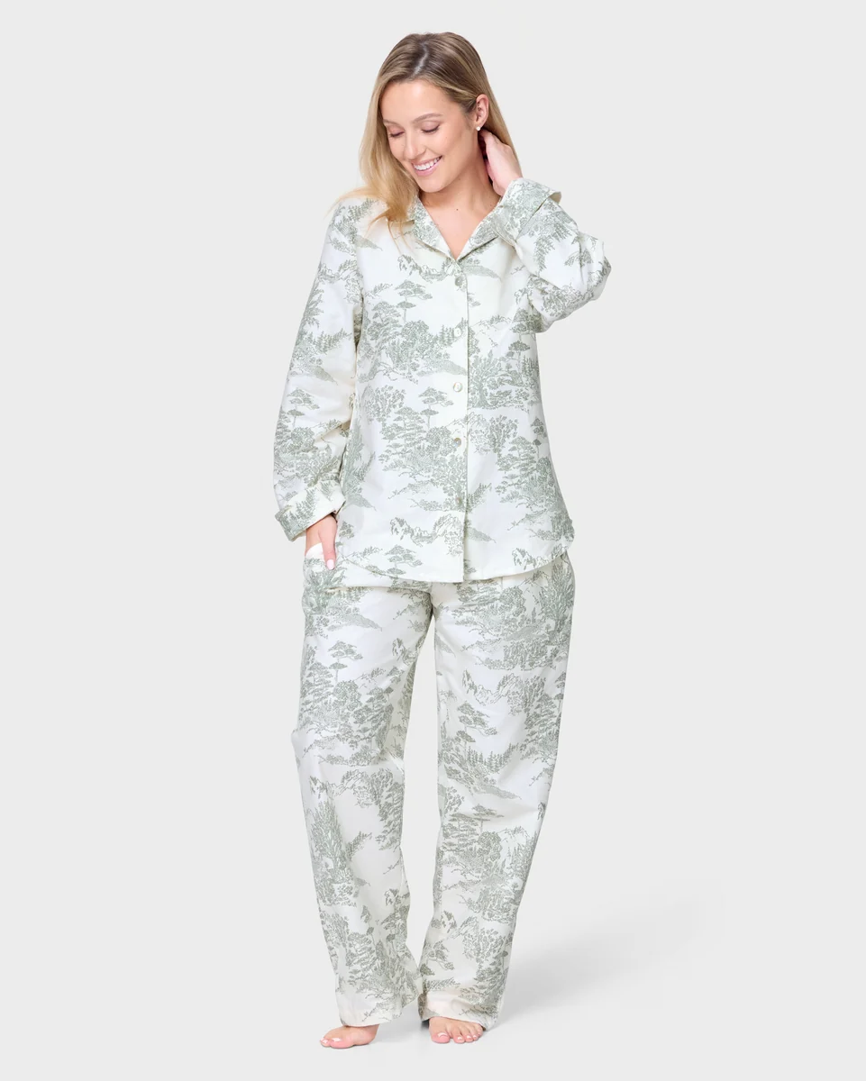 Original Foxford Eve Toile Flannel Pyjama Set Exceptional