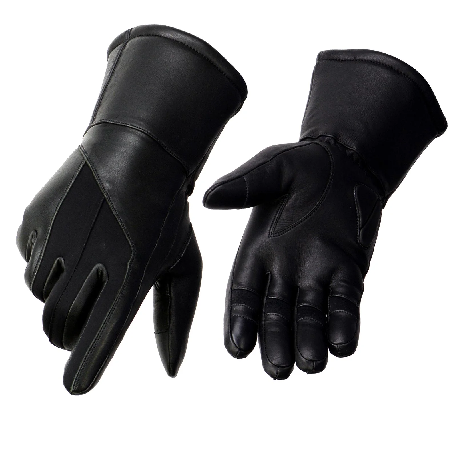 Enhanced Milwaukee Leather MG7701 Women’s Deer Skin Leather Insulated Gauntlet Gloves w i-Touch Wiper Blade Reflective Piping Original
