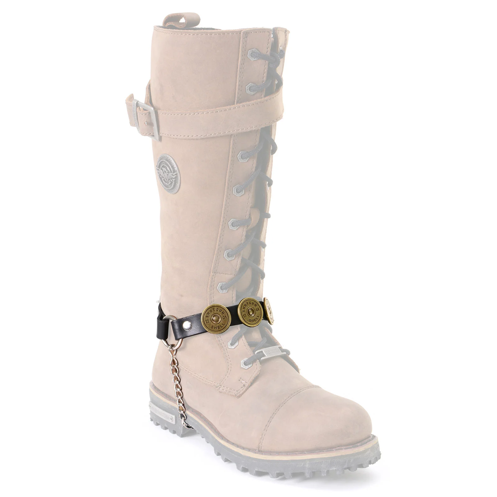 Crafted Milwaukee Leather Silver 12 Gauge Shell Medallion Boot Chain with Adjustable Strap – MLA3005 Pure