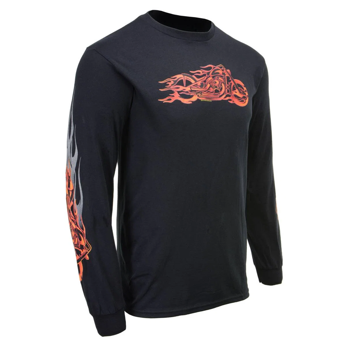 Proven Milwaukee Leather MPMH117007 Men s Fire Bobber Long Sleeve Black T-Shirt Consistent
