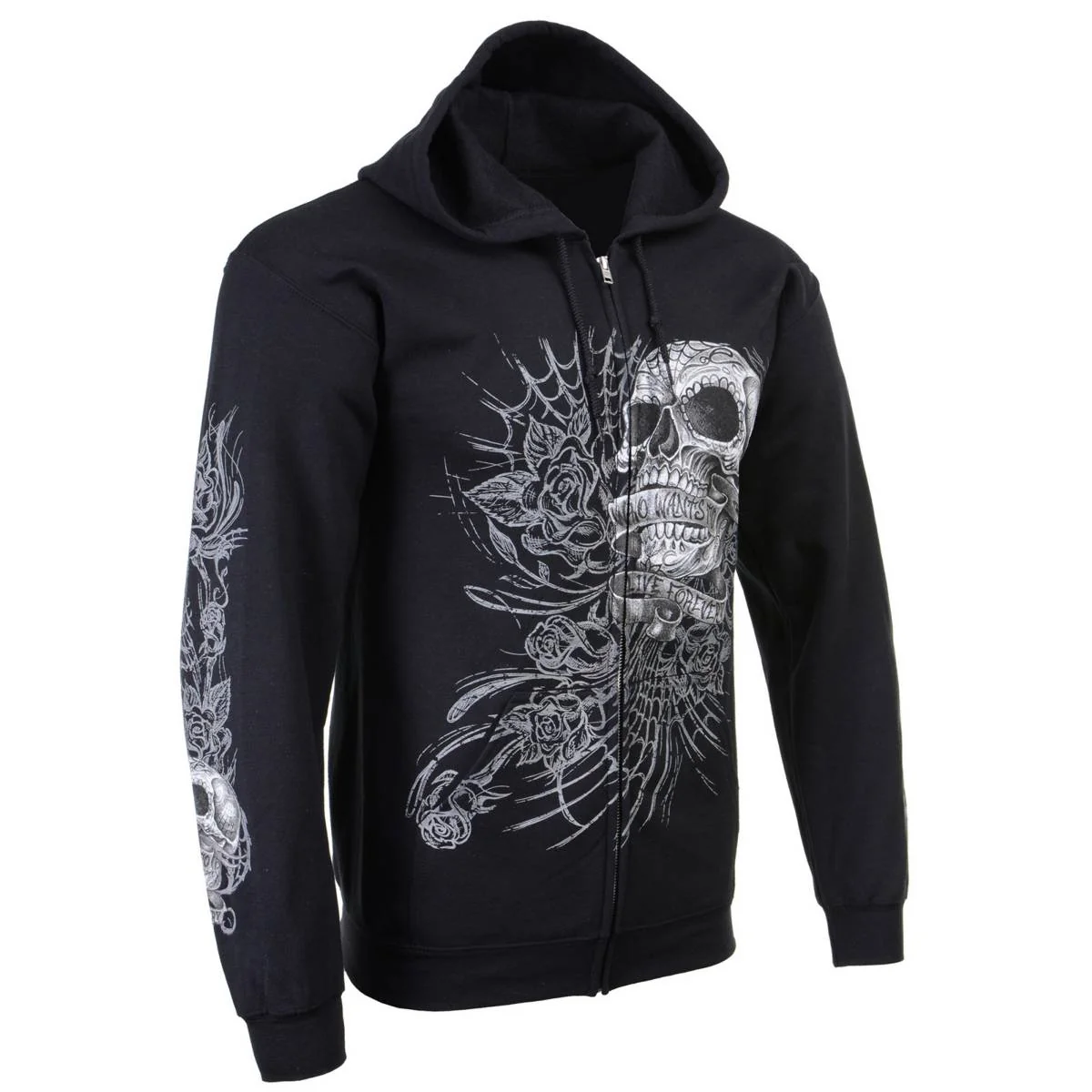 Official Milwaukee Leather MPMH118004 Men s Sweet Demise Black Hoodie with Zipper Closure Consistent