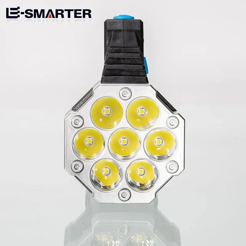 Convenient High Power LED Camping Torch – Rechargeable Hand Lantern with 7 Lamp Beads and COB Side Light High-Grade