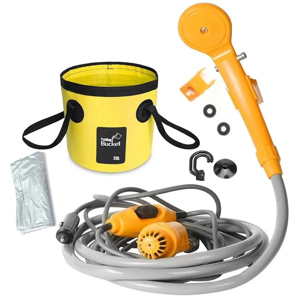Effective Portable Camping Shower – Car Cigarette Lighter Outdoor Shower for Hiking Travel Plant Watering Car Cleaning and Pet Bathing Fashionable
