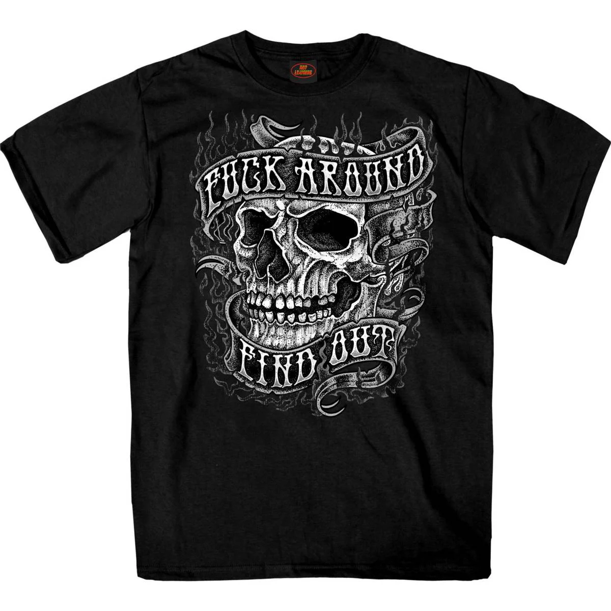 Specialty Hot Leathers GMS1546 Men’s Black F Around Find Out Skull T-Shirt Contemporary