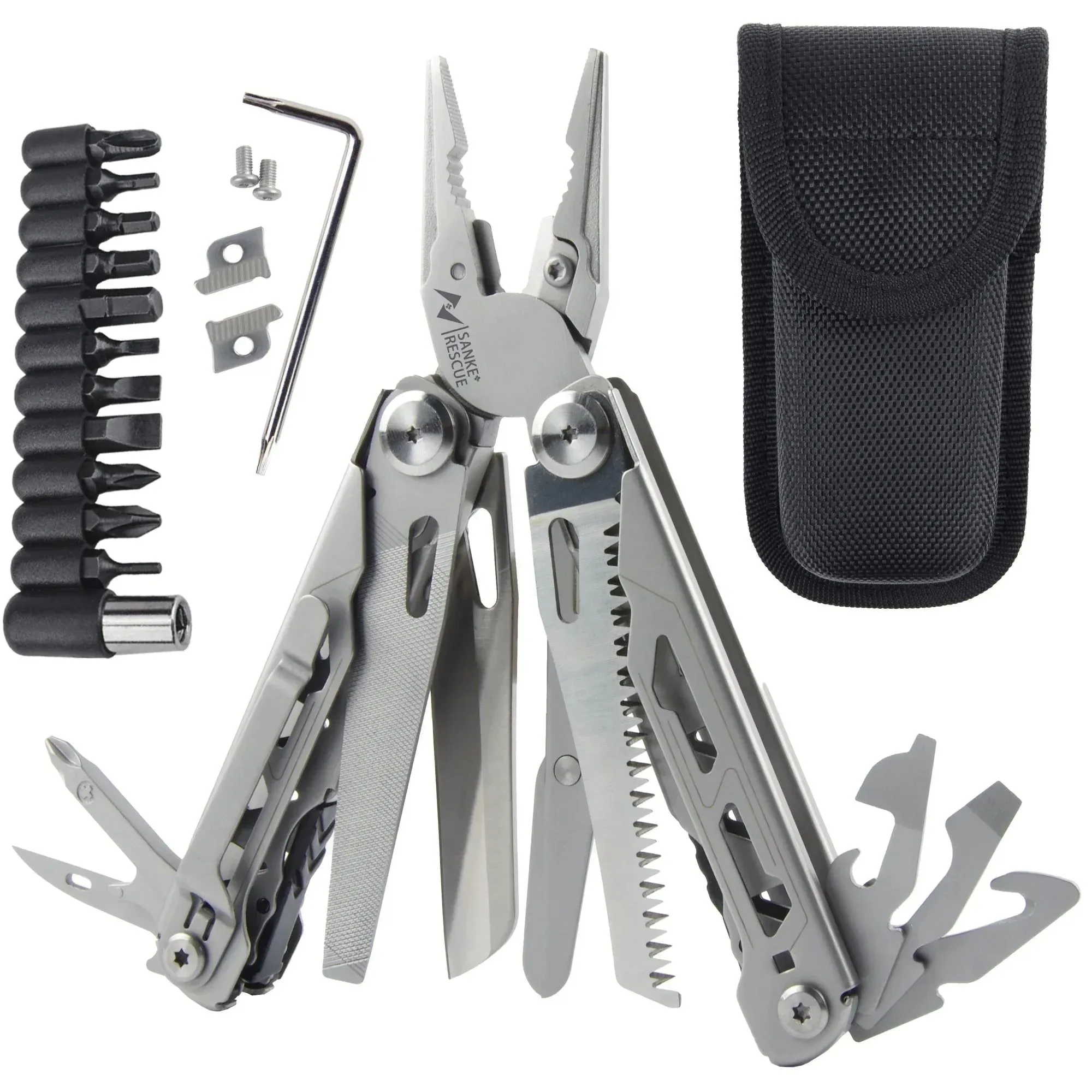 Enhanced 30-in-1 Multifunctional Multi Hand Tool – Portable Folding Pliers with Cable Wire Cutter and Knife Selected
