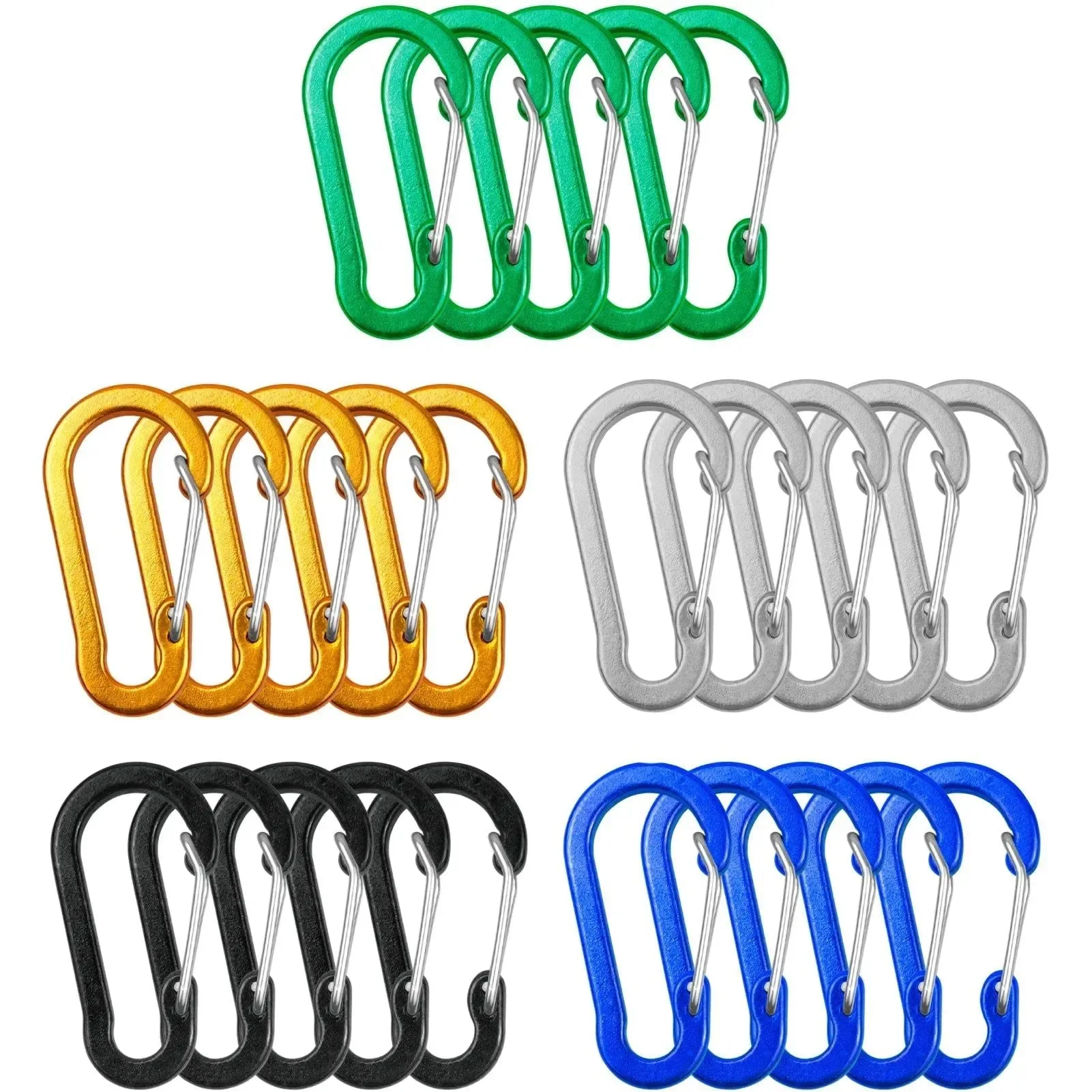 First-Class 5 10pcs Mini Aluminum Alloy Carabiner Clips – D Rings Keychain Clips for Outdoor Camping Hiking Fishing Backpacking Premium Material