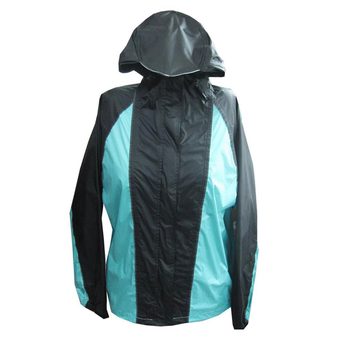 Original Design NexGen Ladies SH2333 Black and Turquoise Hooded Water Proof Rain Suit Premium Material