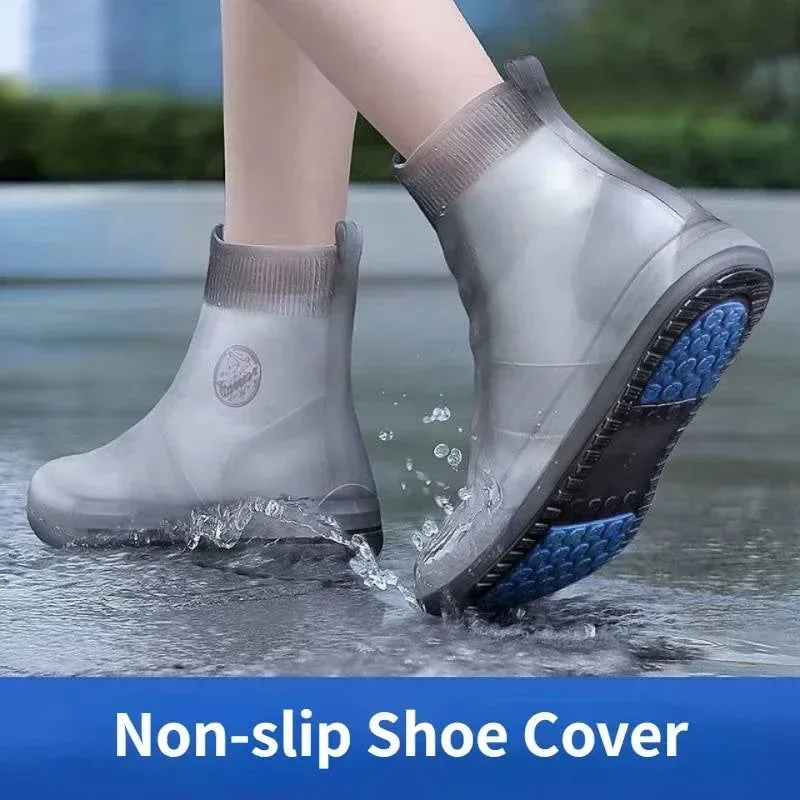 Innovative Waterproof Silicone Shoe Cover High Top Rain Boots Cover – Non-Slip Shoes Protector for Outdoor Reusable Thickened Footwear Children Clean