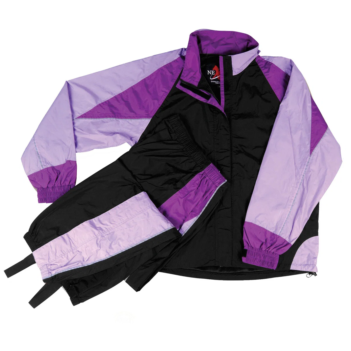 Flexible NexGen Ladies SH2332 Black and Purple Water Proof Rain Suit Certified