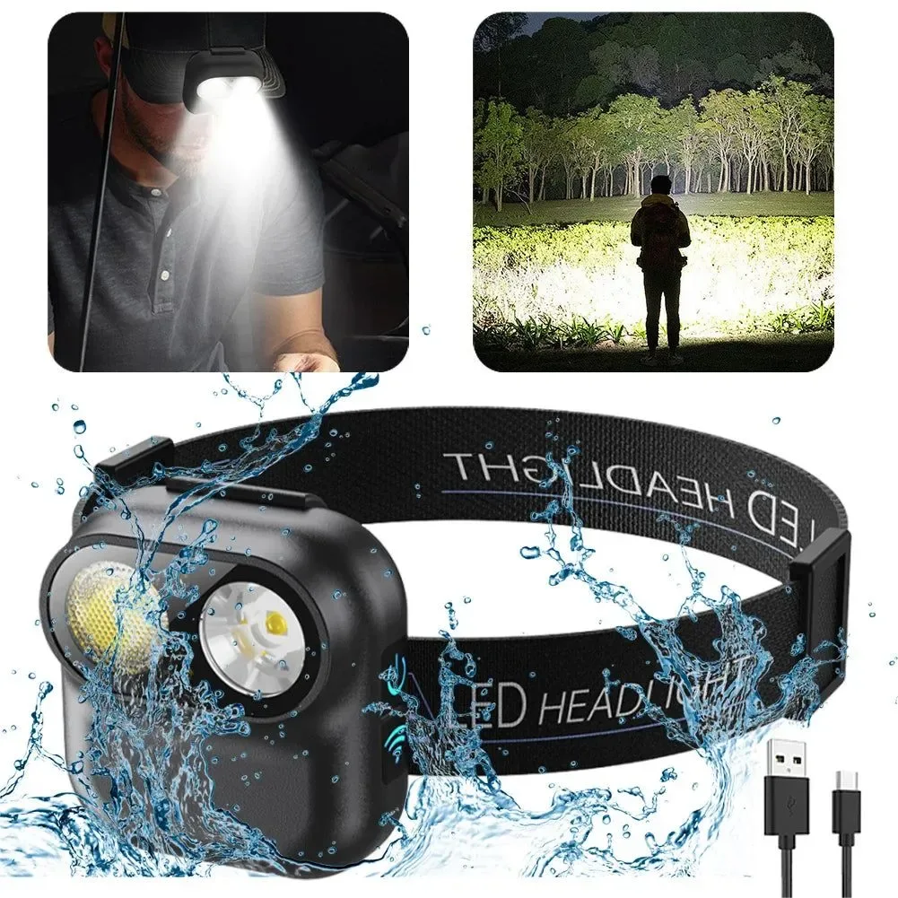 Detailed USB Rechargeable High Brightness Headlight 6 Gears 800mAh for Camping and Fishing Traditional