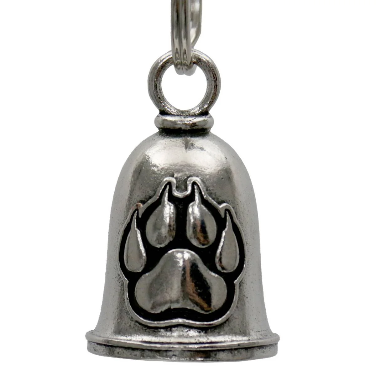 Breathable Milwaukee Leather MLB9092 Dog Paw Motorcycle Good Luck Bell w Key Ring-Key Chain Accessory for Bikers Trendy