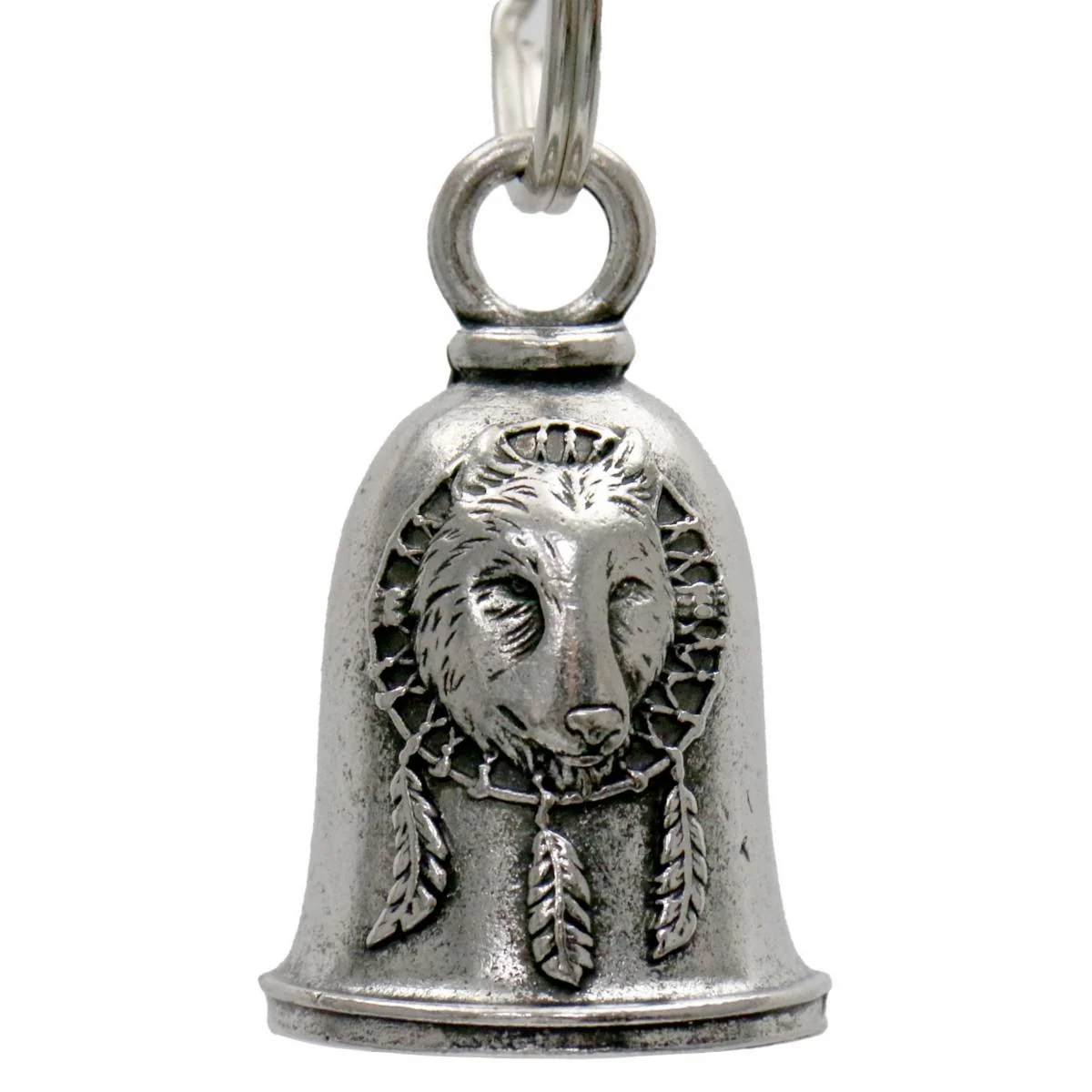 Certified Milwaukee Leather MLB9154 Wolf Dream Motorcycle Good Luck Bell w Key Ring-Key Chain Accessory for Bikers Effective