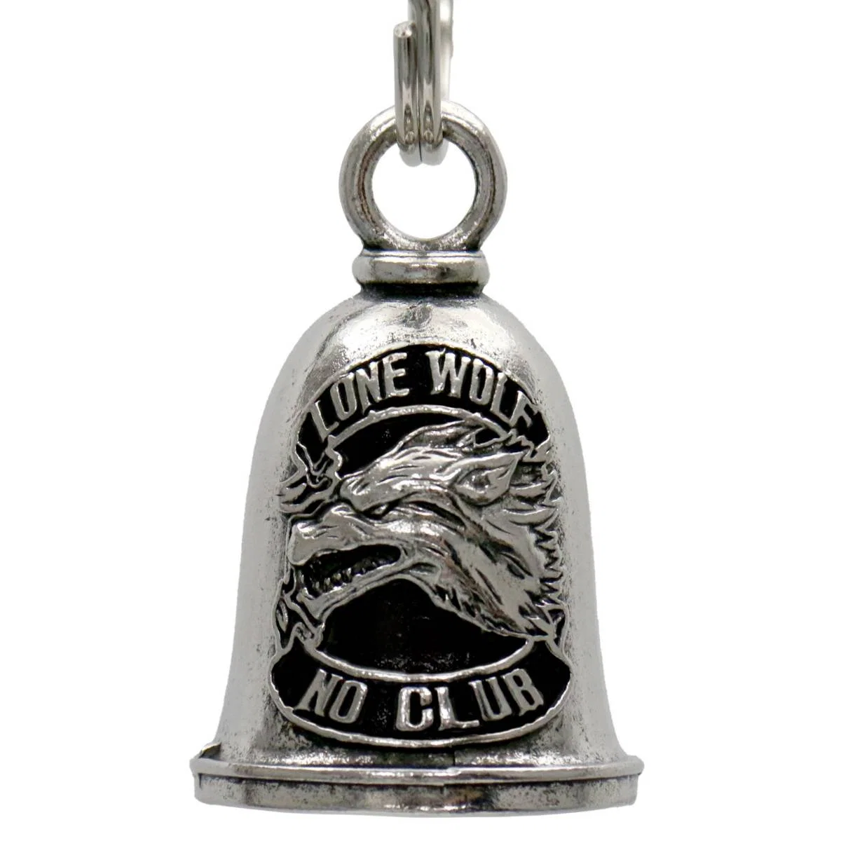 Sophisticated Milwaukee Leather MLB9118 Lone Wolf Motorcycle Good Luck Bell w Key Ring-Key Chain Accessory for Bikers Fine